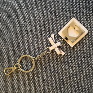 Kate Spade Gold and Pink Leather Keychain